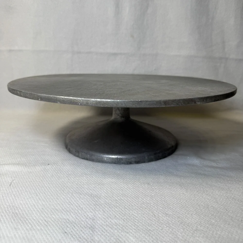 Vintage Heavy Duty Cast Aluminum Revolving Cake Stand Professional Turntable
